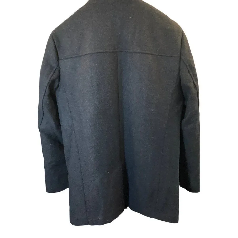 Calvin Klein Men's Dark Charcoal Black Wool Coat Jacket Size Small - Picture 4 of 14